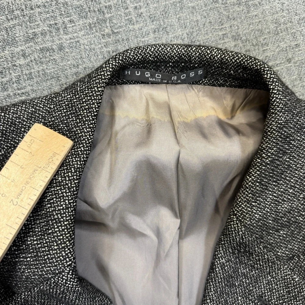 Hugo‎ Boss Sport Coat Men's 46R Gray Einstein Silk Wool Blazer USA